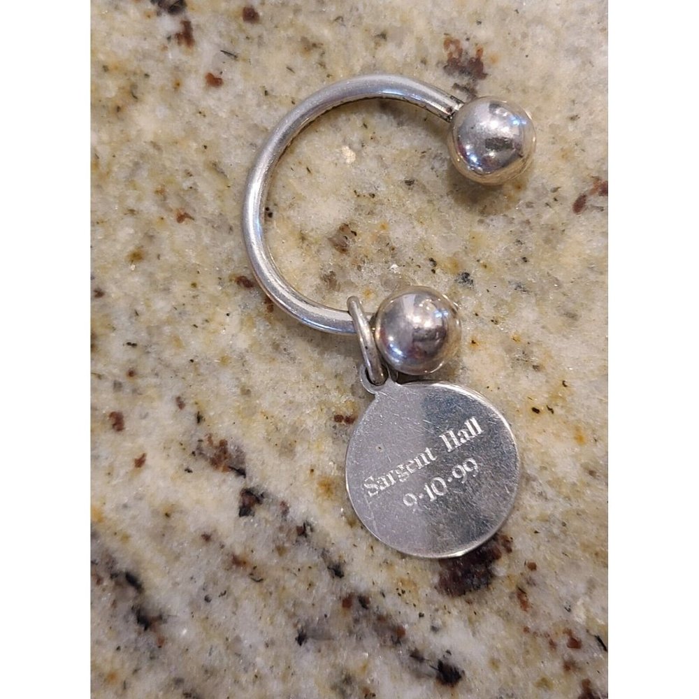 Tiffany Sterling Silver Horseshoe Screw Ball Key Ring Sargent Hall 9-10-99 - Picture 1 of 8